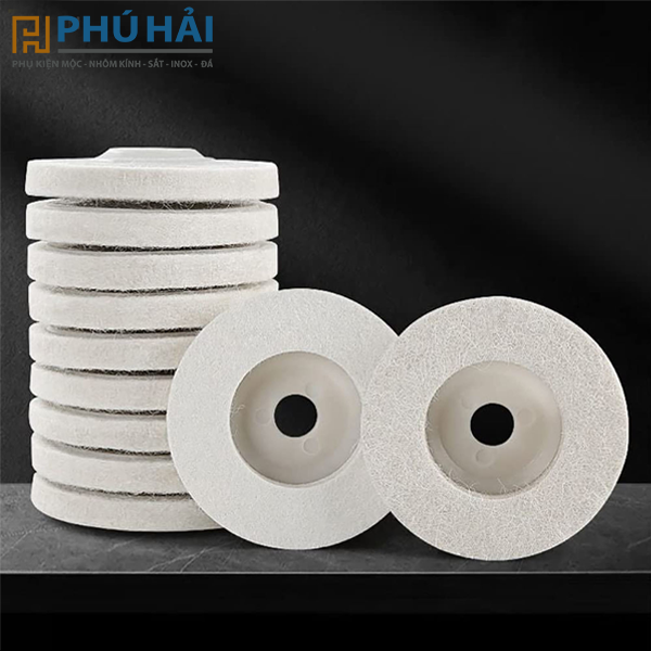 Nỉ đánh bóng trắng - xám (cái)