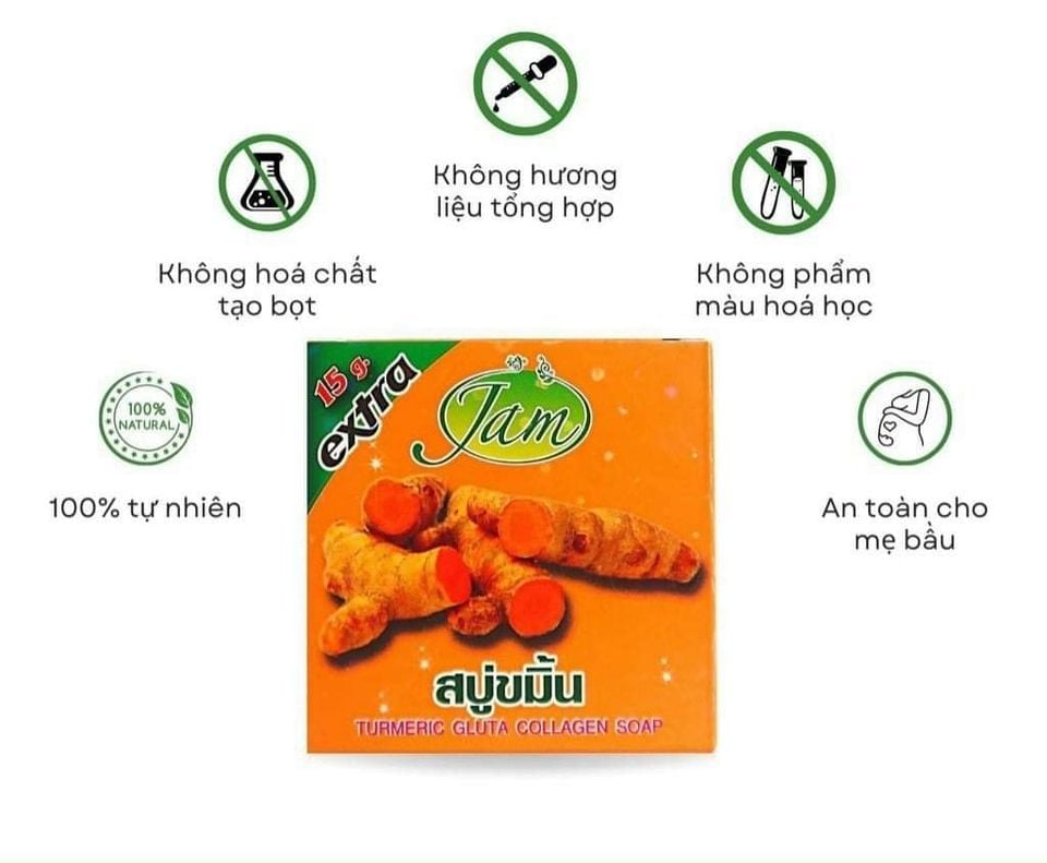 Xà Phòng Nghệ JAM TURMERIC GLUTA COLLAGEN SOAP
