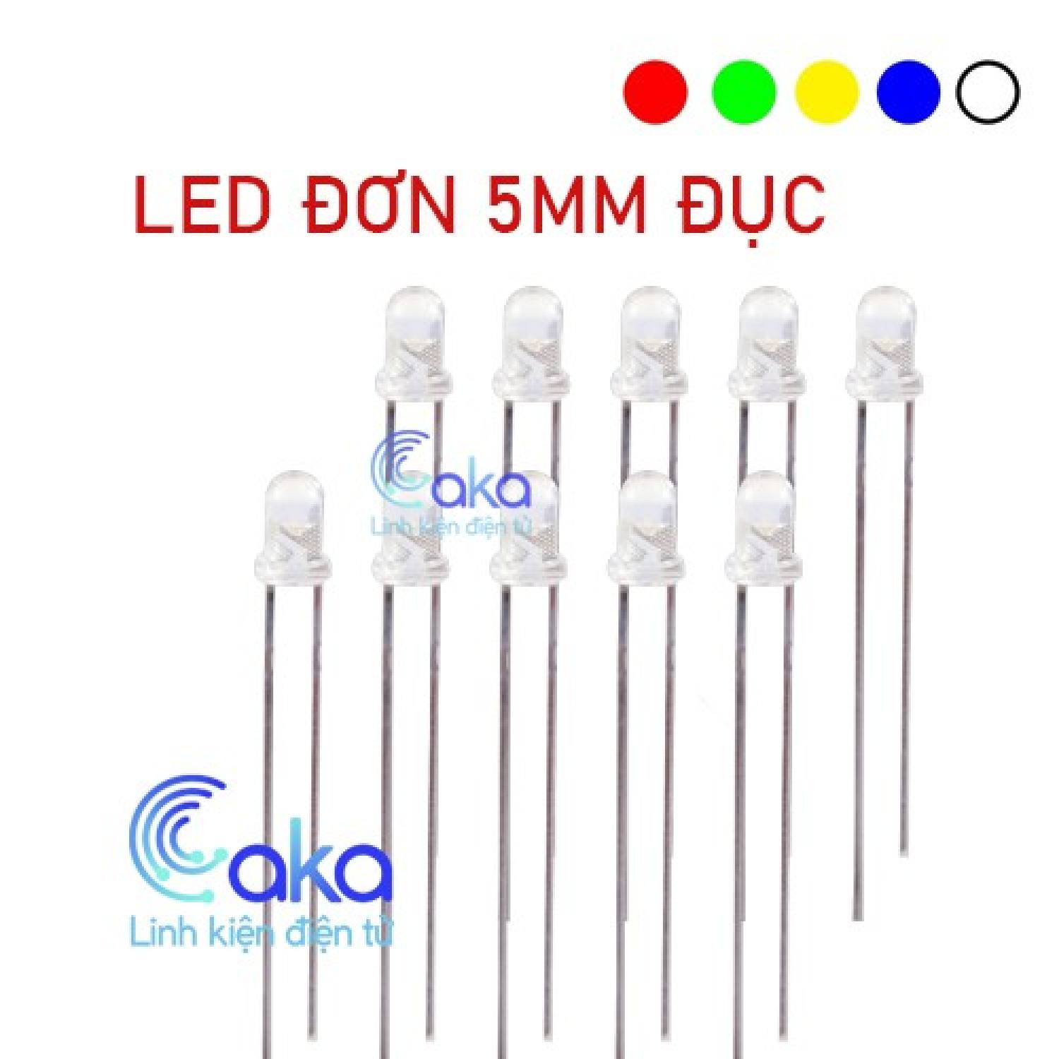 Bóng đèn led đơn 5mm Đục (Gói 10 con)