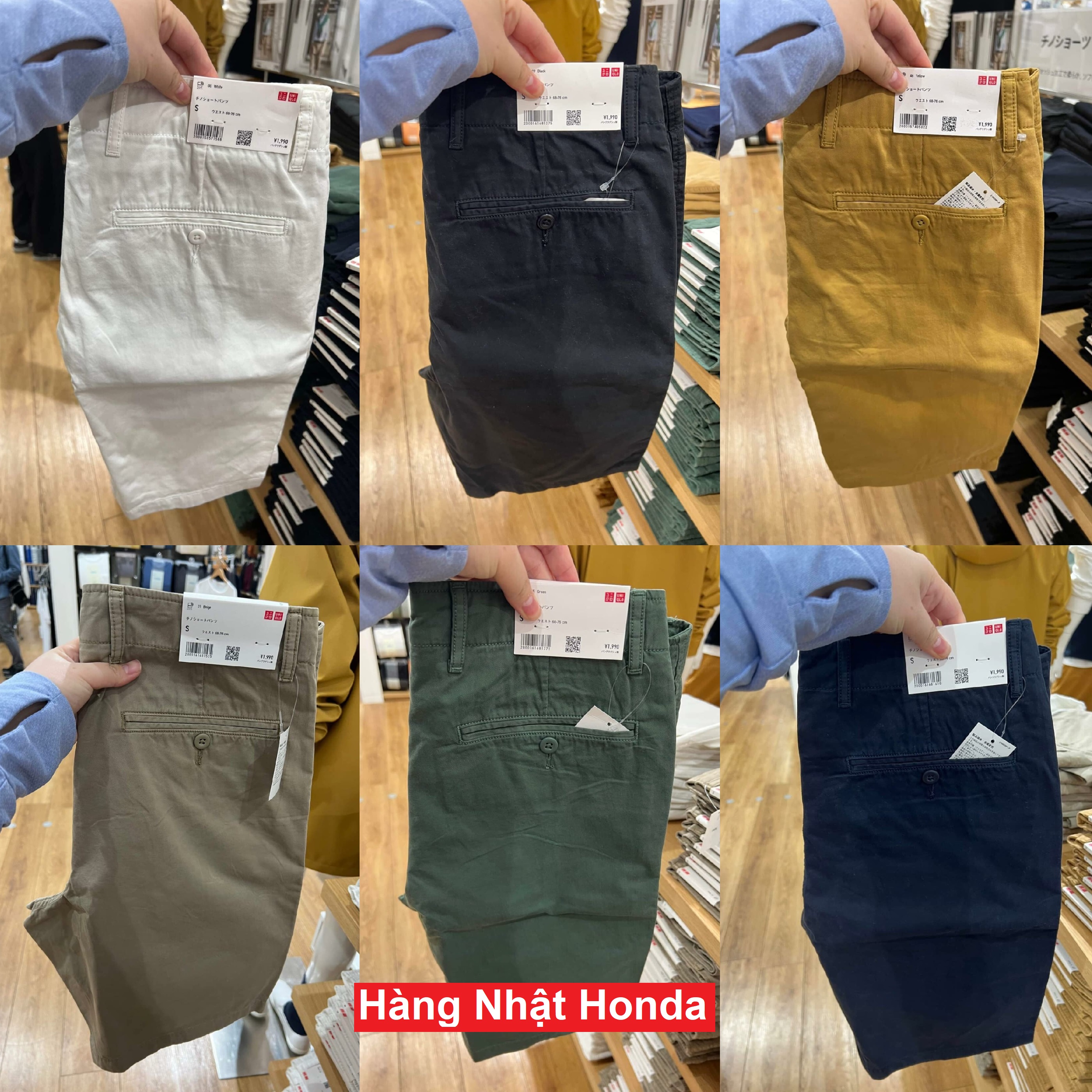 [Auth Uniqlo] Quần Short Chino Chất Cotton Mịn Nam- Tag Nhật