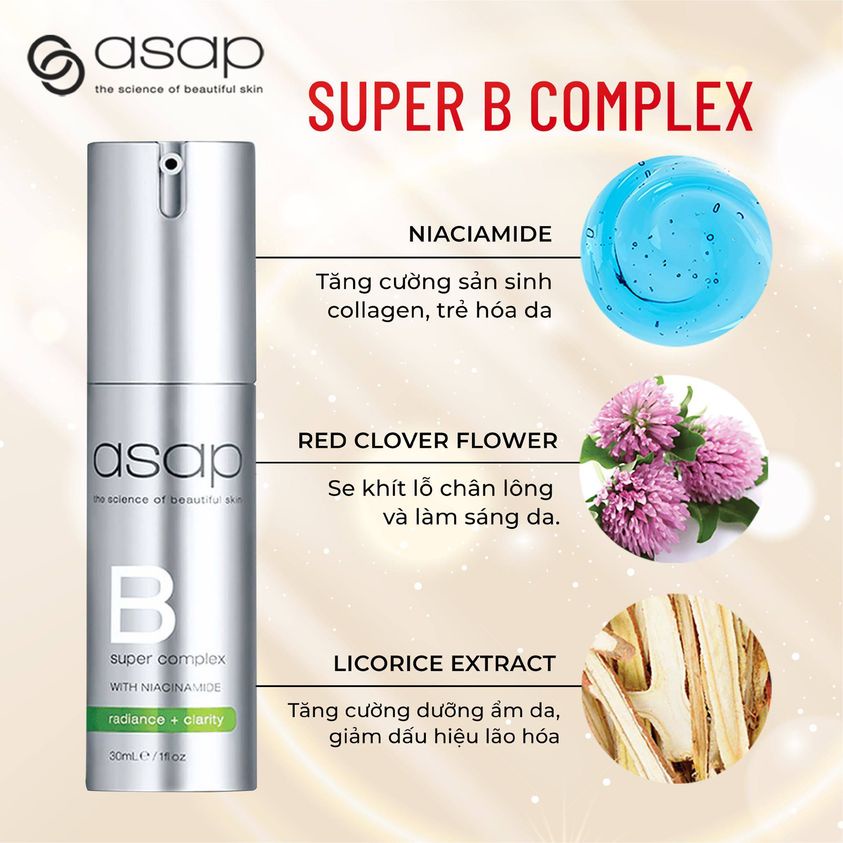 [HÀNG CÔNG TY] Serum Super B Complex Asap Dưỡng Sáng Da Giảm Mụn