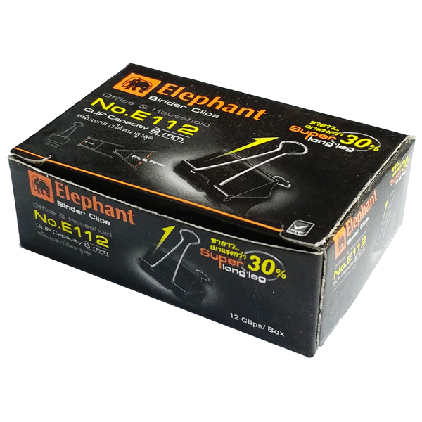 Hộp 12 kẹp bướm 19mm - elephant e112