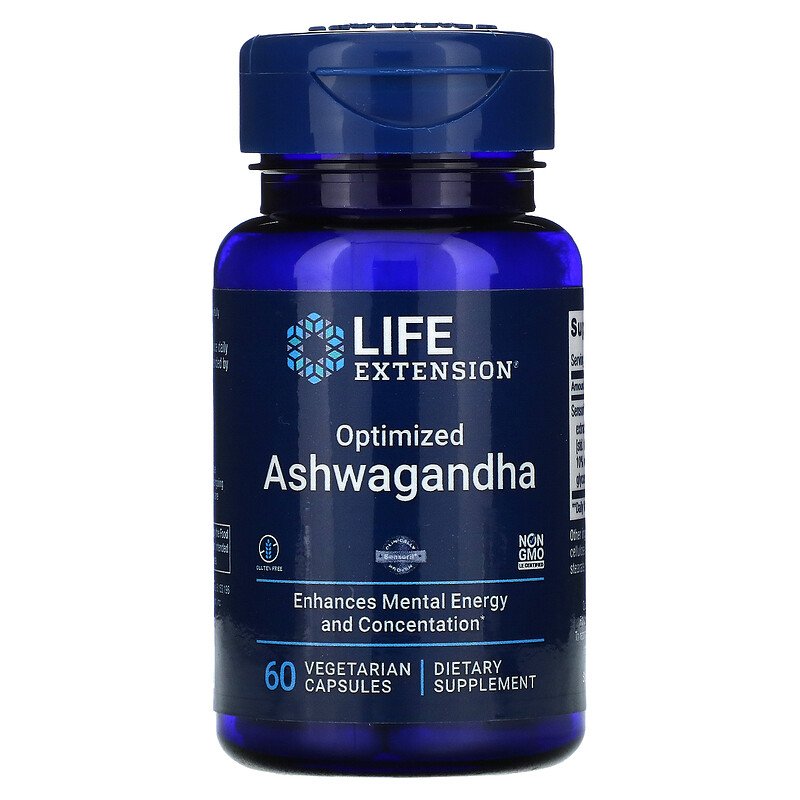 [HCM]Sâm Ấn Độ Life Extension Optimized Ashwagandha 60 Vegetarian Capsules