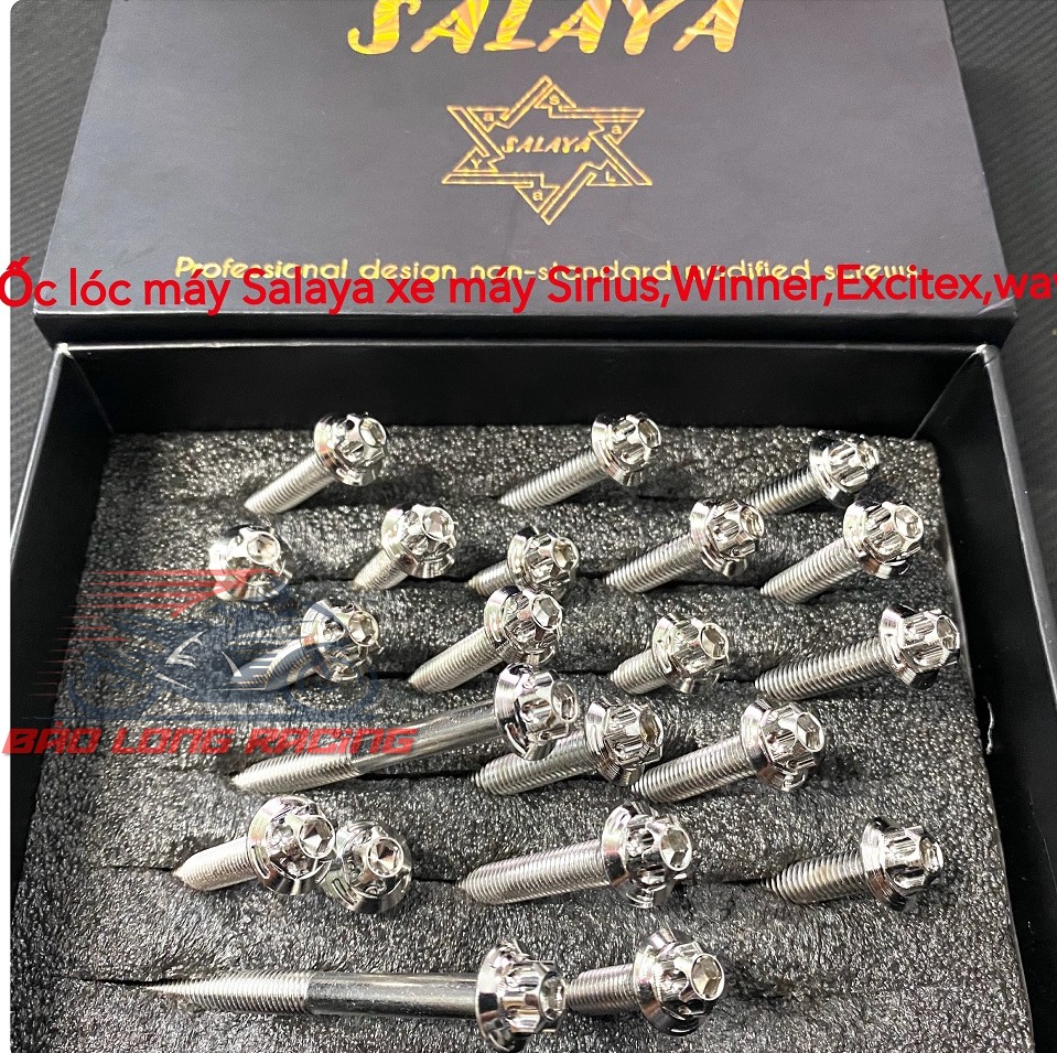Salaya Bộ ốc lốc máy Inox 304 gắn xe máy MSX, sirius 50, airblade, vision, Winner,Exciter,Sirius,Blade,Sonic,Wave,Dream,Vario,Future 125,Raider Satria.........