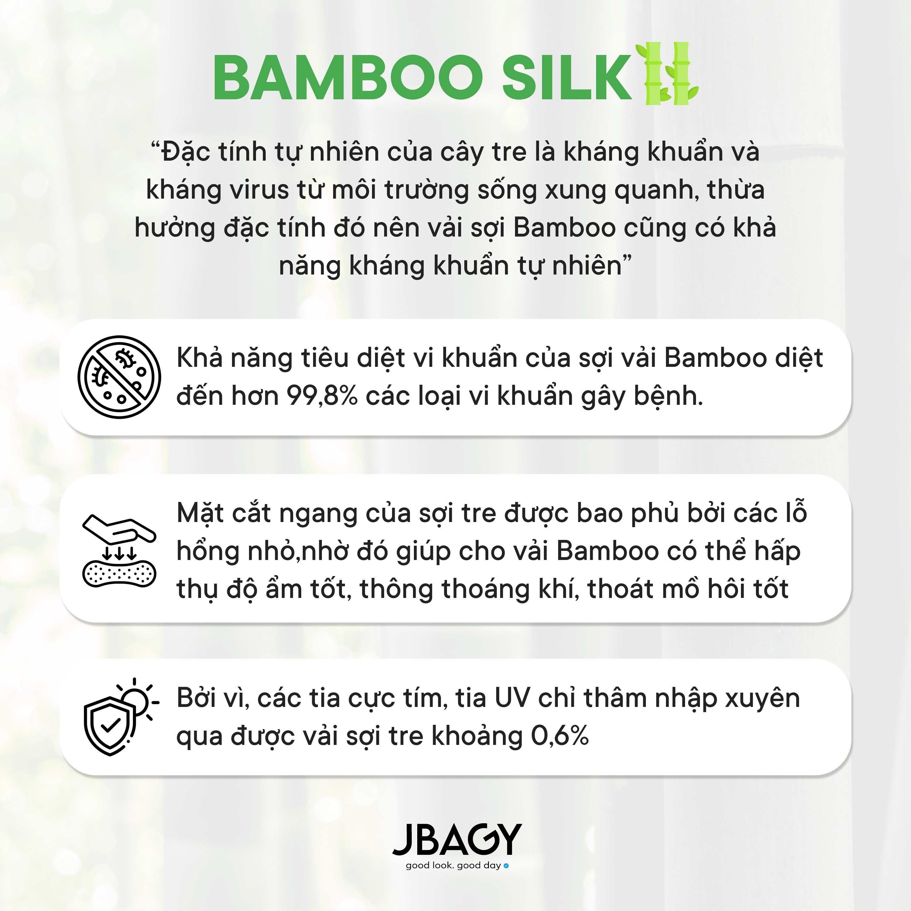 Áo sơ mi tay ngắn nam JBAGY vải lụa BamBoo siêu mát - JS0208