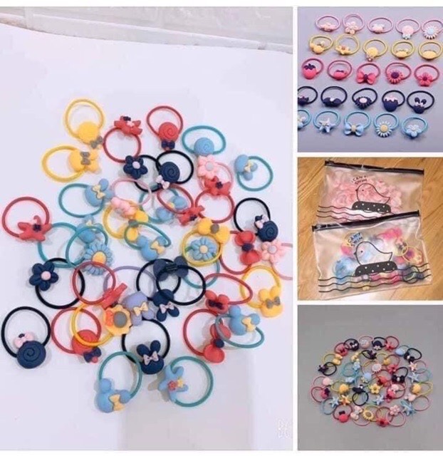 Túi  zip 20 cột tóc dễ thương cho bé