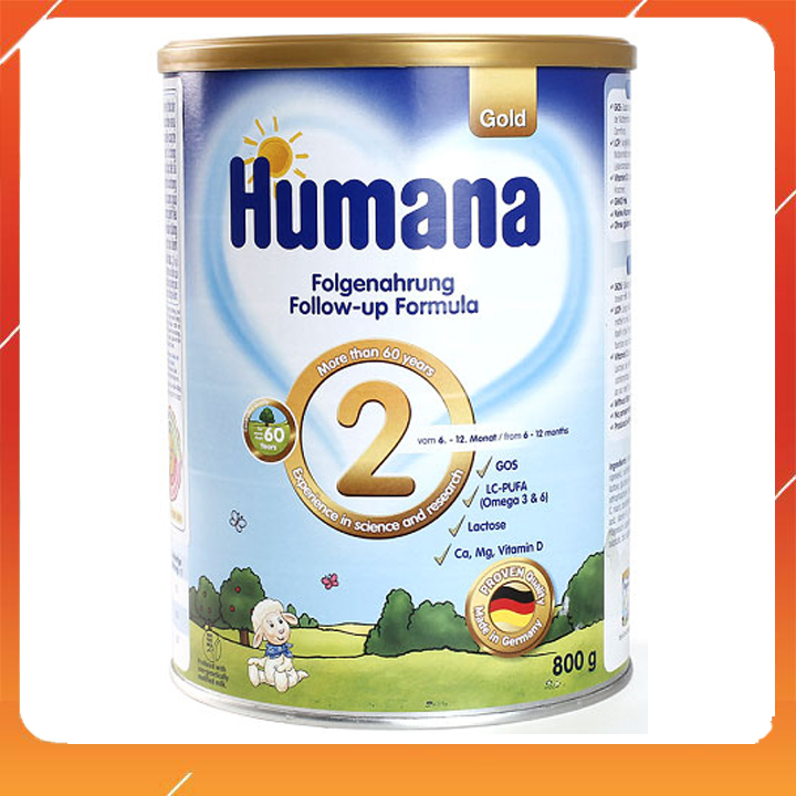 Sữa Humana gold số 2 loại 800gr dành cho trẻ từ 6-12 tháng tuổi