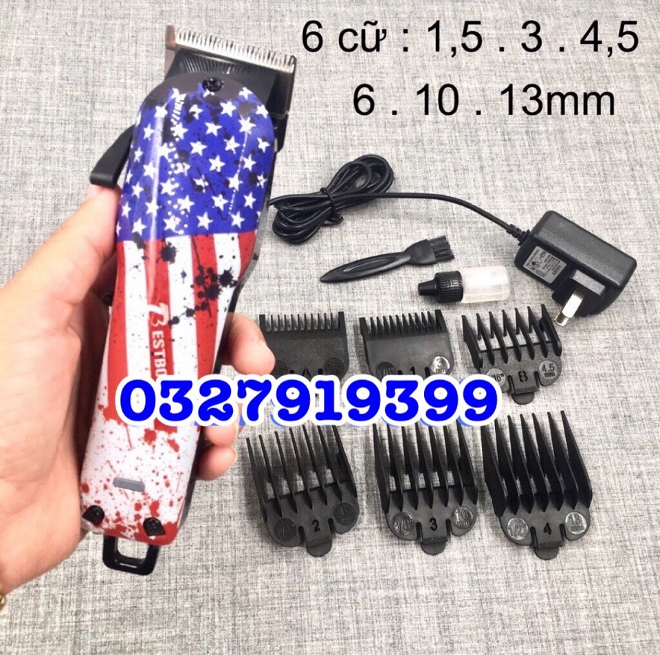 Tông đơ cắt tóc cao cấp BESTBOMG Cờ Mỹ