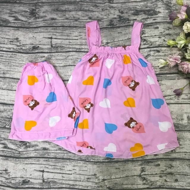 [HCM]Đồ bộ mặc nhà tone lanh giá rẻ - Đồ bộ bé gái