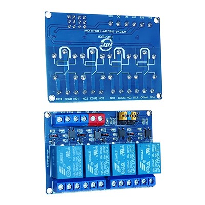 Module 4 Relay 12Vdc Có Optocoupler 2 Mức Kích High/Low Htc