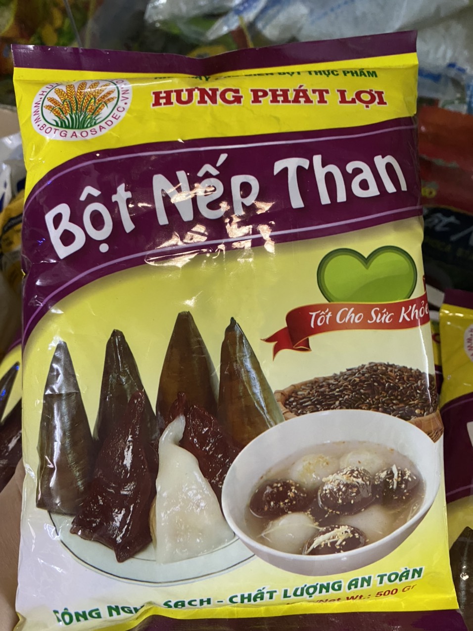 Bột nếp than - Hưng Phát Lợi - Gói 500gr