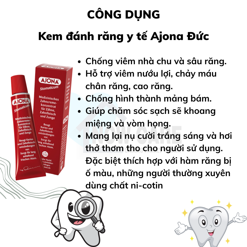 Kem đánh răng y tế Ajona Đức tuýp 25ml