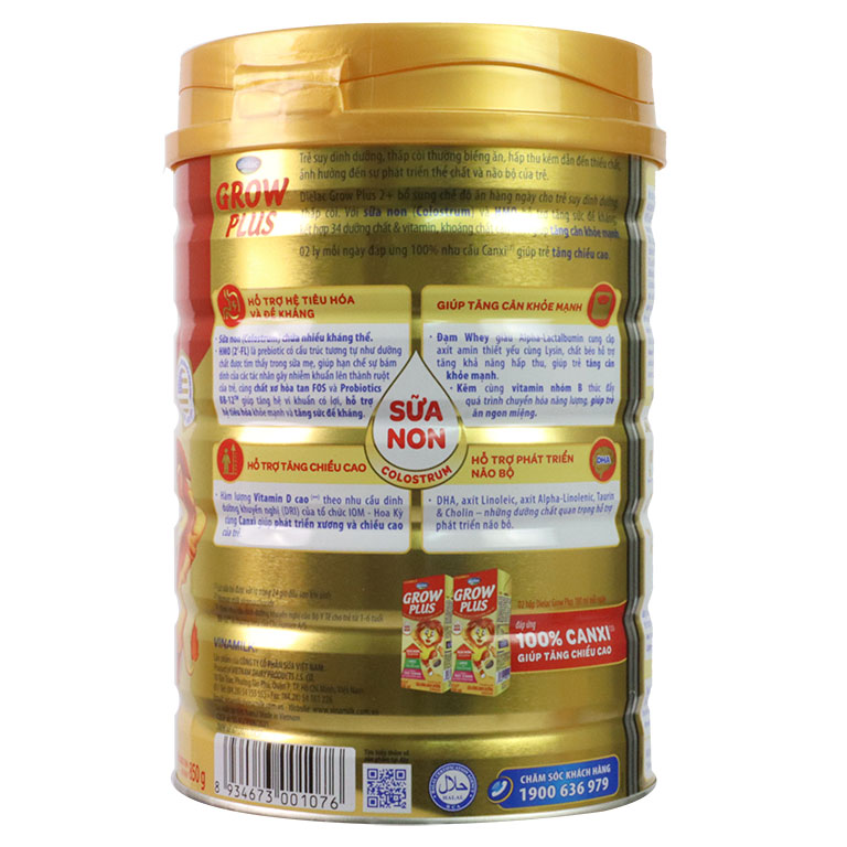 Sữa Dielac Grow Plus 2+ 850g (2-10 tuổi)