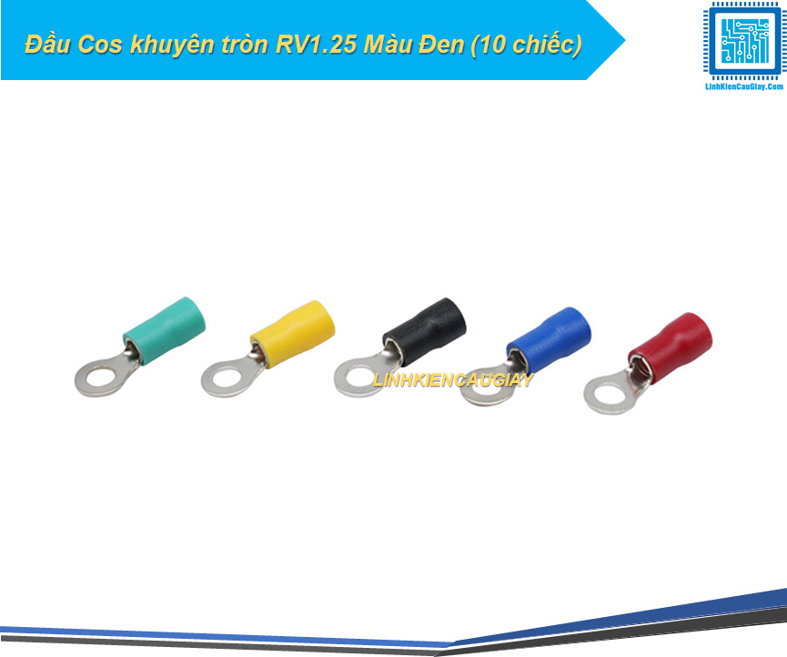 Đầu cos khuyên tròn rv1.25 màu đen