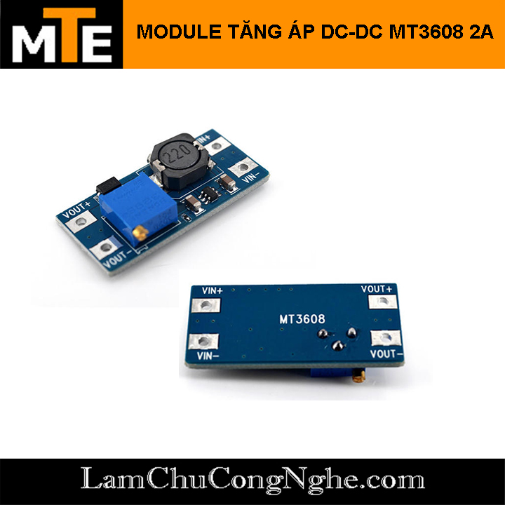 Mạch tăng áp mini 2A DC-DC 2-24V lên 5-28V MT3608