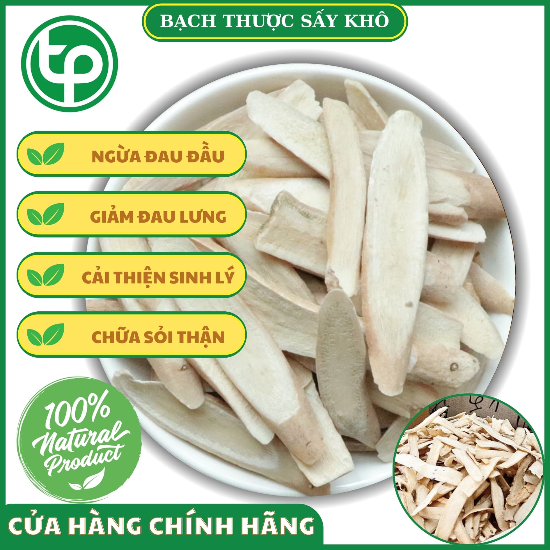 Bạch thược sấy khô 100g - tấn phát