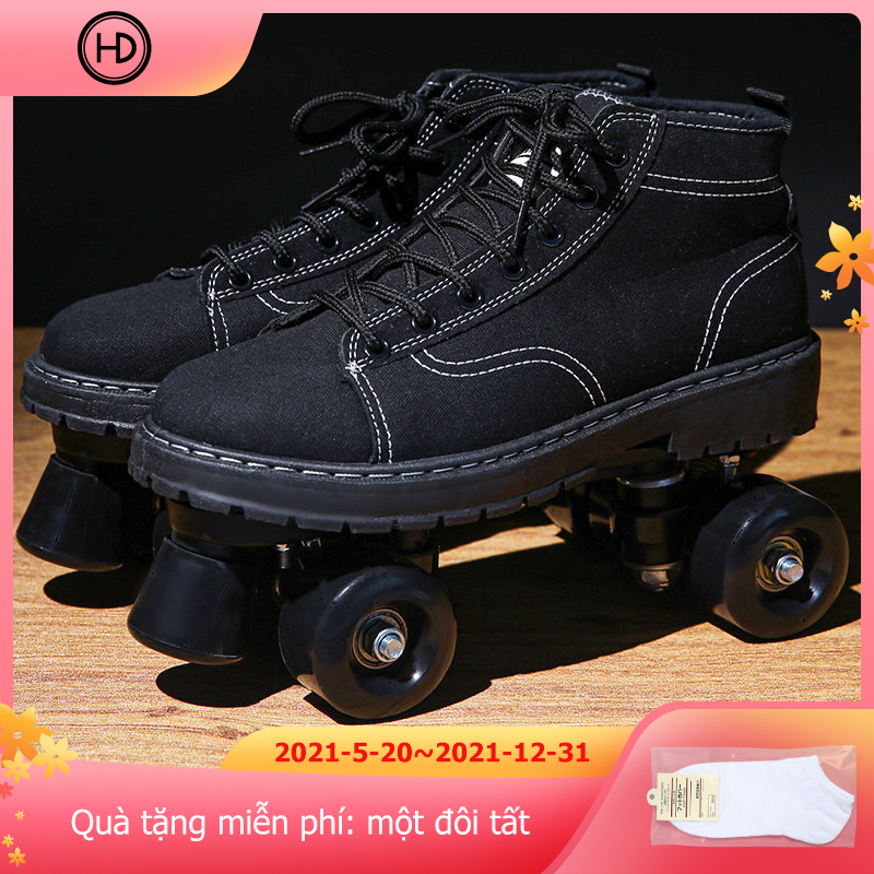 Giày trượt patin, giày trượt patin hai hàng bốn bánh dành cho nam và nữ dành cho người lớn, giày trượt patin hình vuông sân trượt patin, giày trượt patin Martin boots