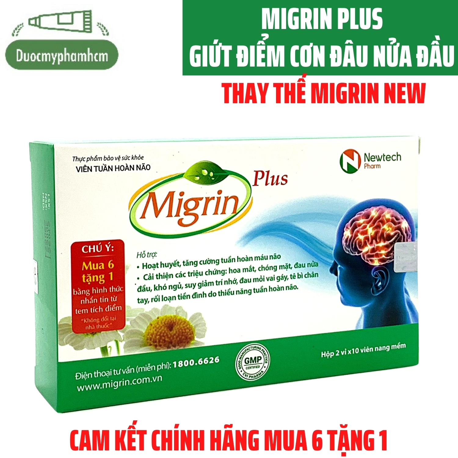 Viên Uống Thảo Dược Giảm Nhanh Đau Nửa Đầu- Migrin Plus