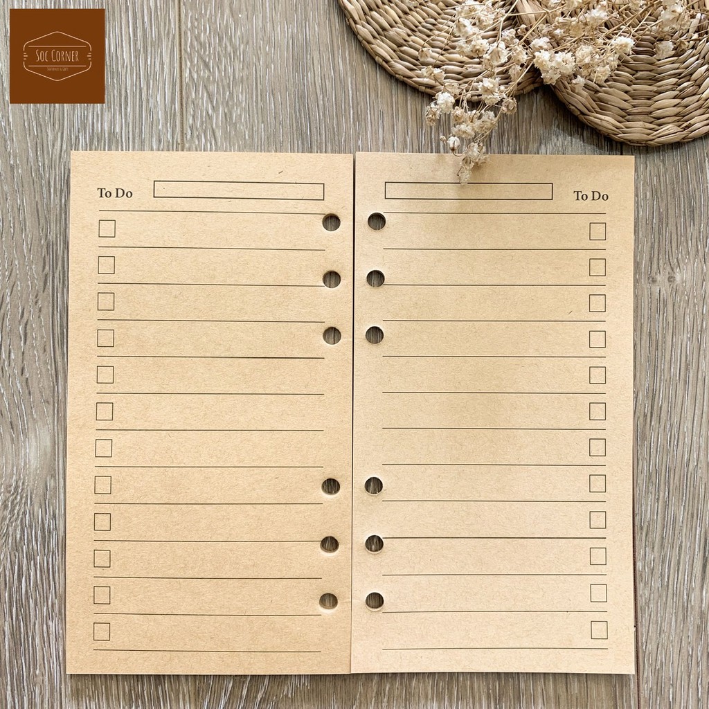 [HCM]Giấy refill A6 giấy Kraft cho sổ còng 6 lỗ