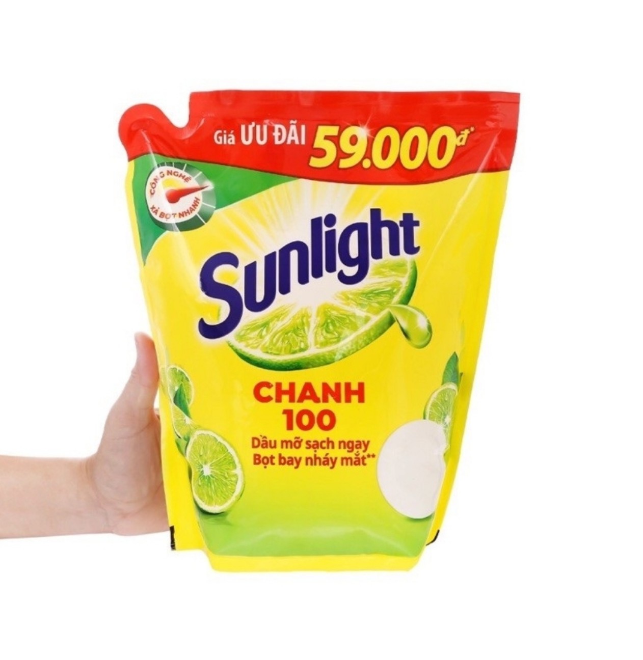 (HCM) NƯỚC RỬA CHÉN SUNLIGHT TÚI 2.6 KG
