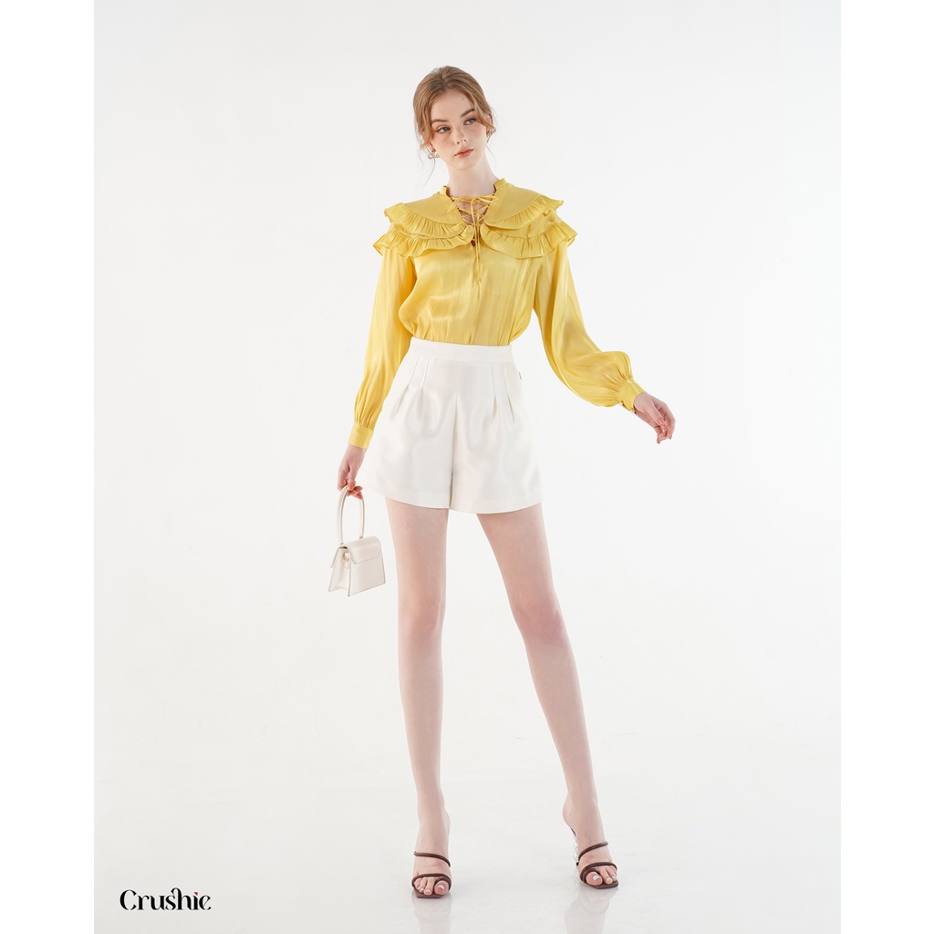 Quần Crushie quần đùi nữ dáng suông cạp cap Doris