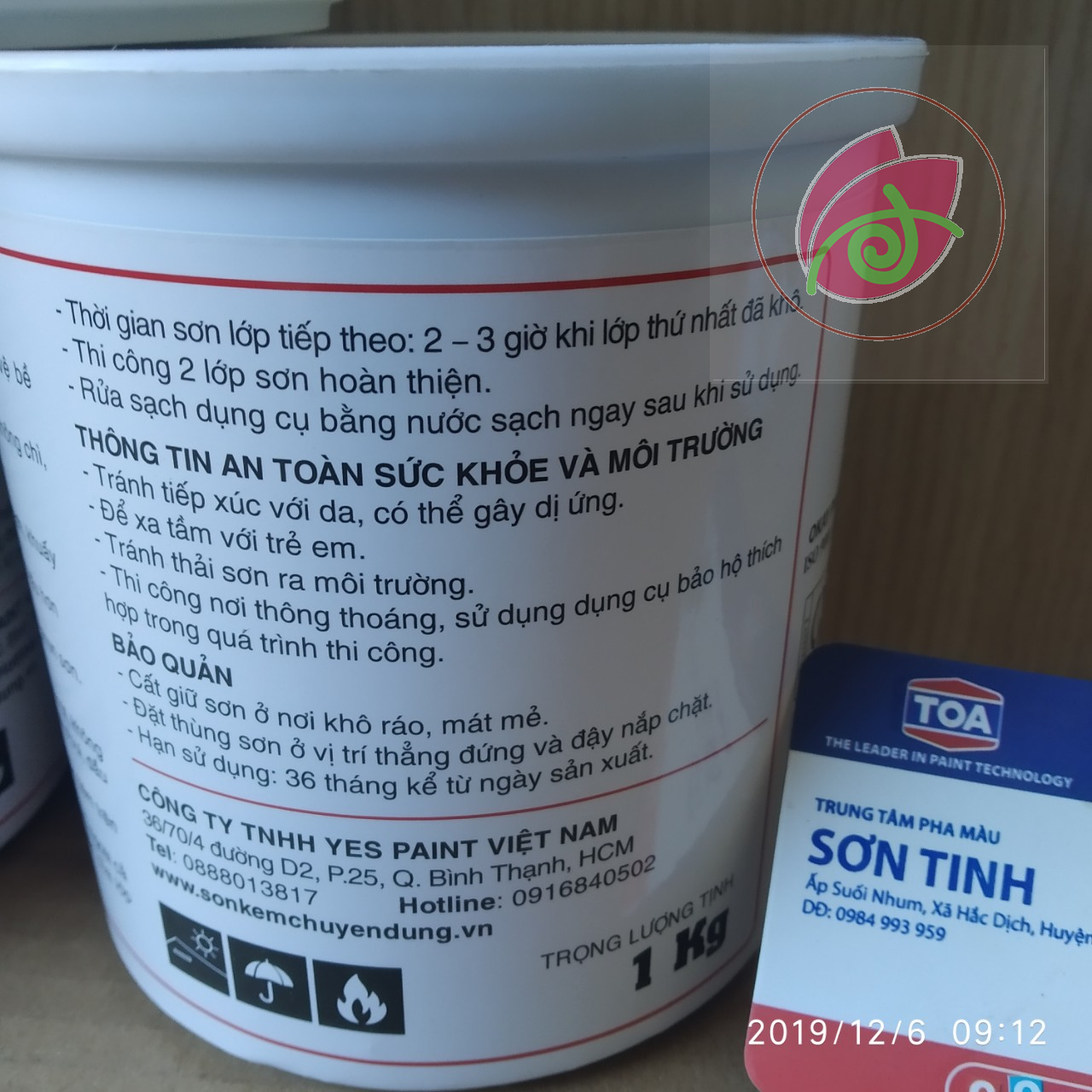 Sơn chậu màu Trắng Yes hệ nước 1kg
