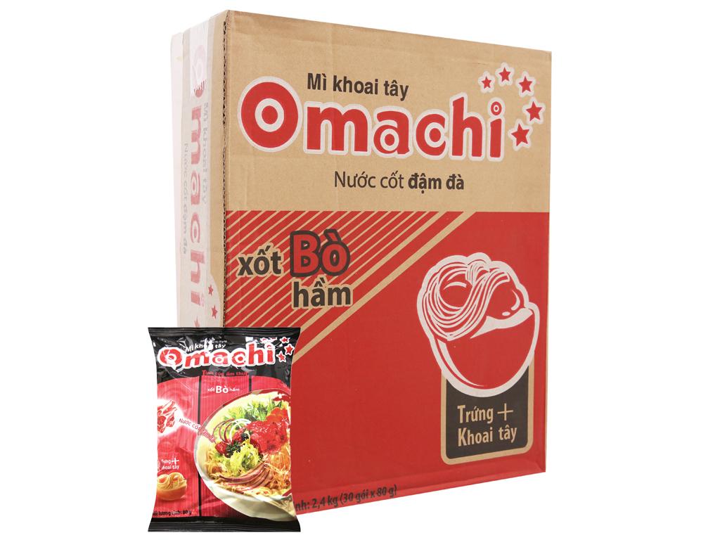 Mì Omachi Xốt Bò Hầm 80G (Thùng 30 Gói)