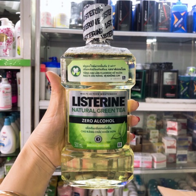 Chính hãng Nước súc miệng ngừa sâu răng Listerine natural green tea 500ml