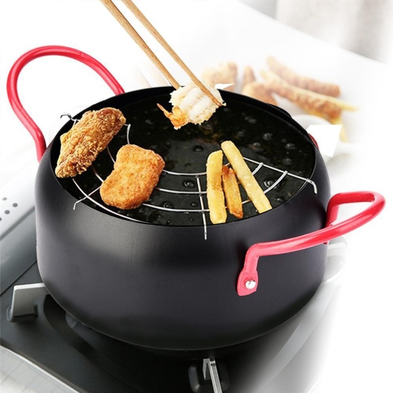 [HCM]Nồi Chiên Lọc Dầu Size 18cm Nồi Đa Năng Dùng Cho Bếp Ga Bếp Từ Bếp ĐiệnThích Hợp Để Chiên Nấu Đồ Ăn Cần Nhiều Dầu Mỡ Thép Không Gỉ Mạ CromChống DínhNhỏ Xinh Nồi Lọc DầuNồi Chiên Không Dầu MiniTiện Dụng Và An Toàn