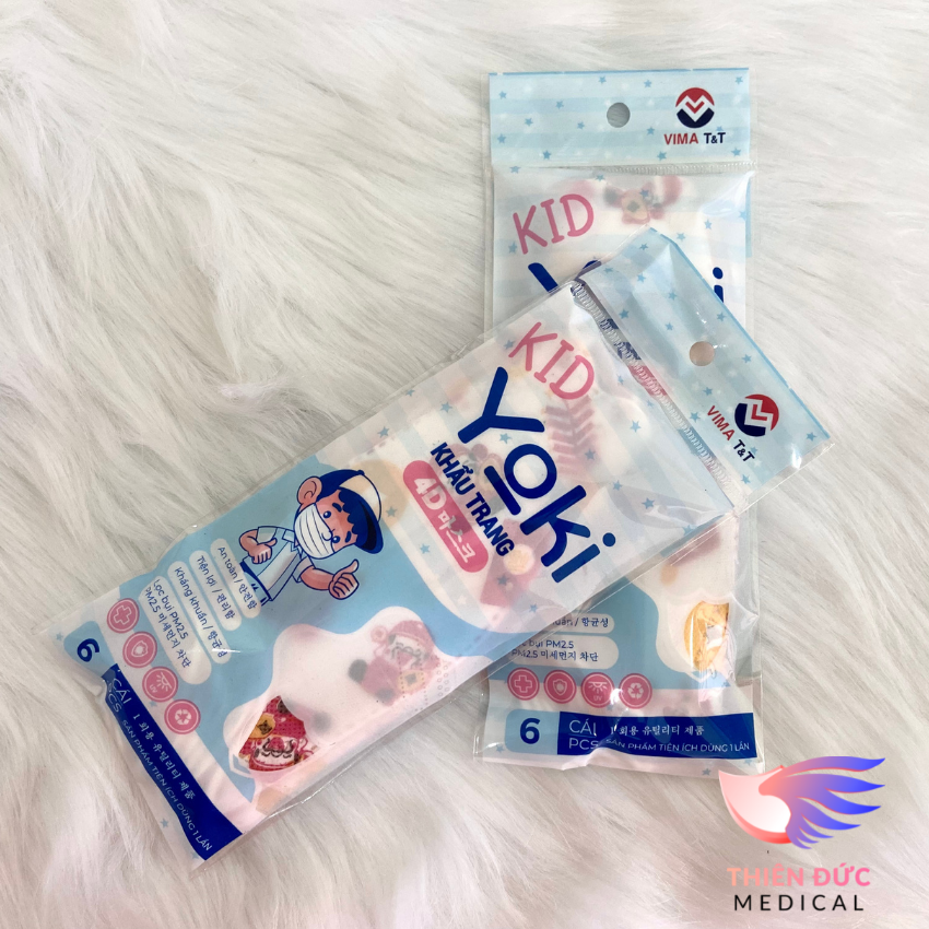 Bịch 6 Khẩu Trang YOKI Trẻ Em Chống Bụi Cho Bé