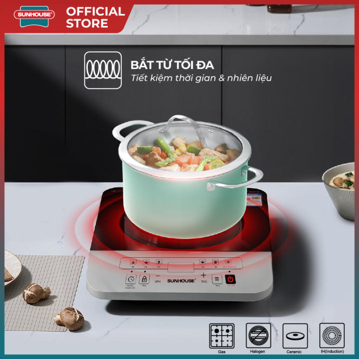 Bộ nồi inox đa lớp Sunhouse Mama SHG708 - 16/20/24cm - 3 lớp nguyên khối - An toàn chống oxy hóa - Dùng mọi loại bếp - Hình ảnh 6