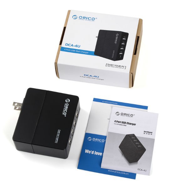 Củ Sạc 4 Cổng Usb 5V 2A/1A Orico Dca-4Ubk - Cốc Sạc Điện Thoại