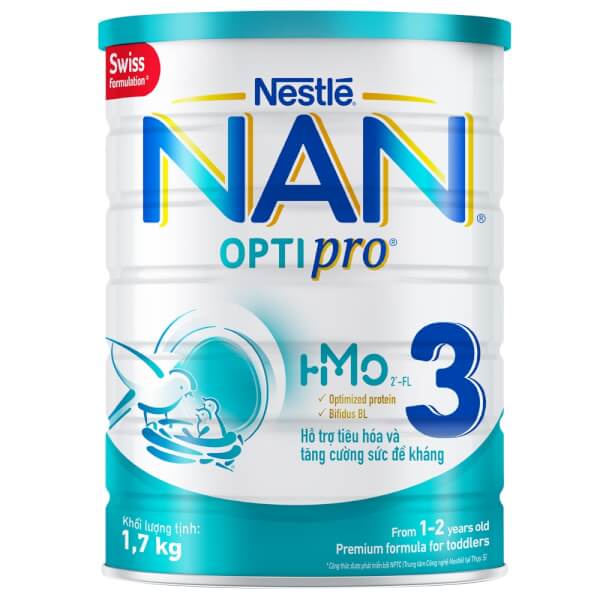 Sữa Nan Optipro 3, 4, 1.6kg, HMO (1-6 tuổi)