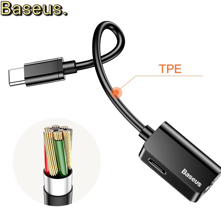 Jack chuyển đổi tai nghe Type c basues L40