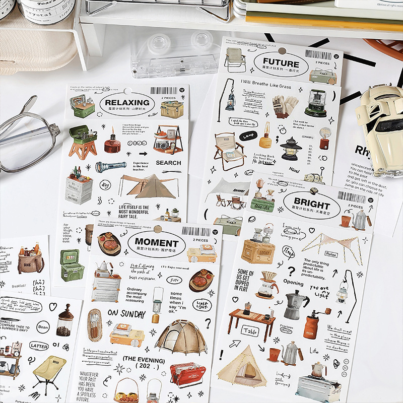Set 2 tấm sticker Camping