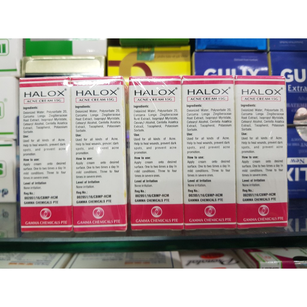 kem trị mụn , mờ thâm HALOX tube 15gr