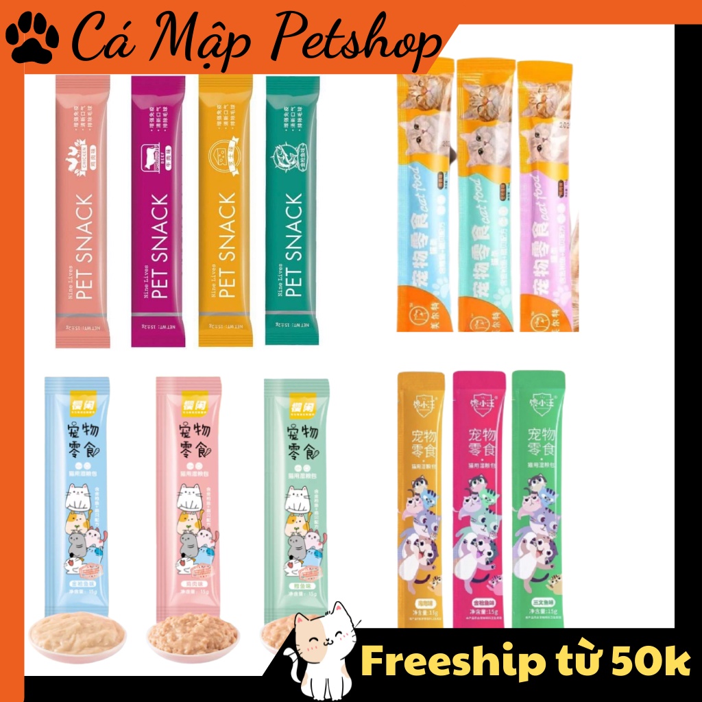 [Combo] Súp thưởng cho mèo Shizuka, Catfood, Petsnack - Súp thưởng cho mèo nhiều vị