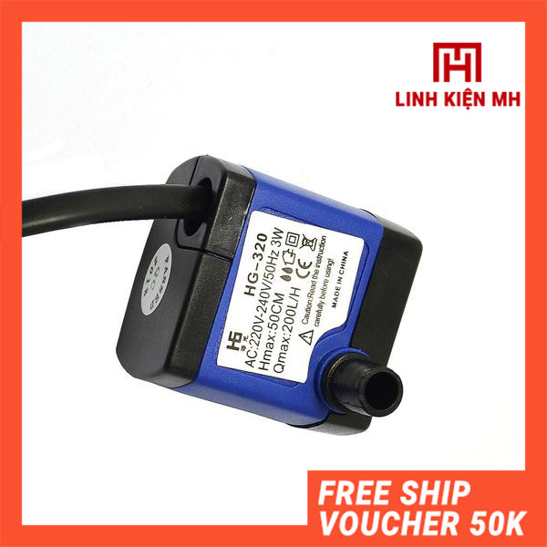 Máy Bơm Chìm Mini HG-320 3W 220V Bơm Bể Cá, Tiểu Cảnh Mini