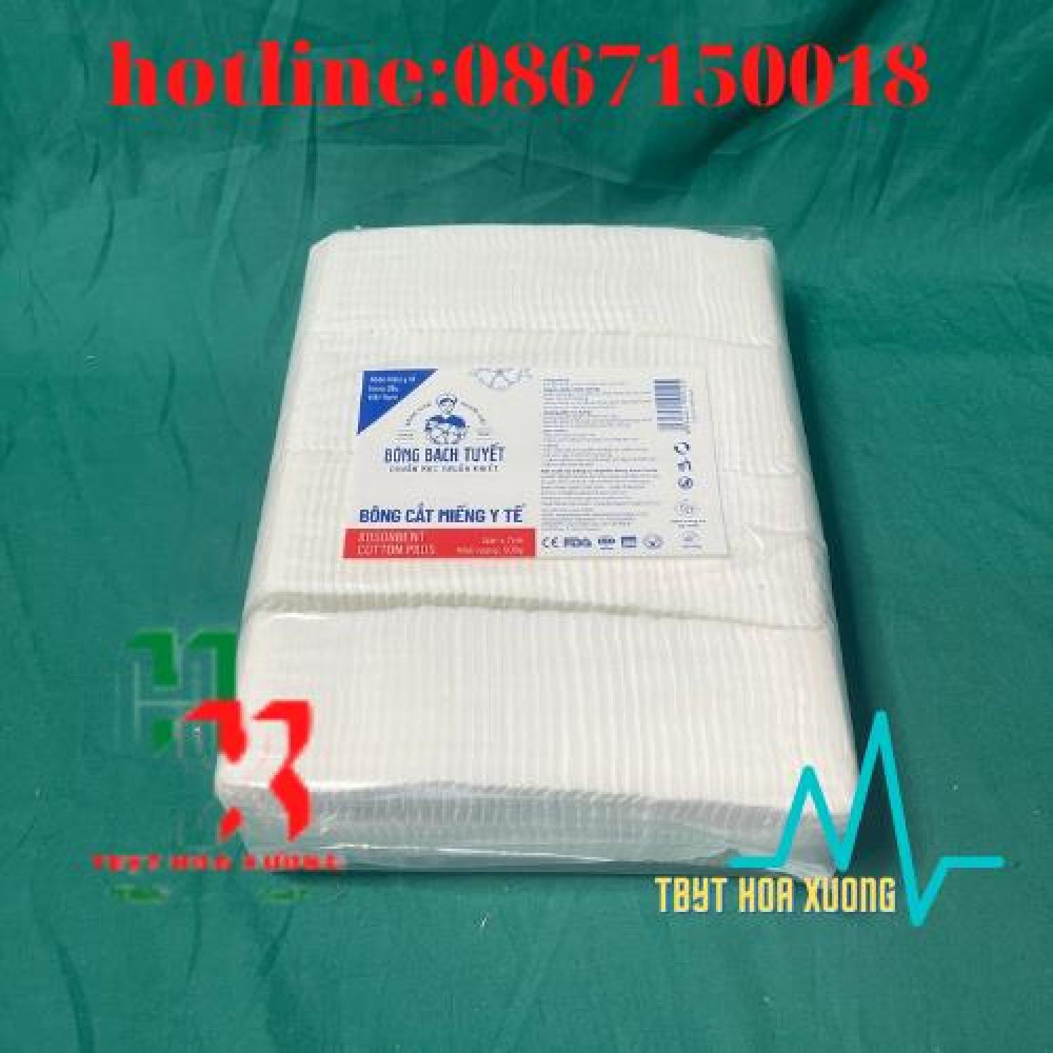 Bông Y Tế Bạch Tuyết Cắt Sẵn [7x7,10x10cm]