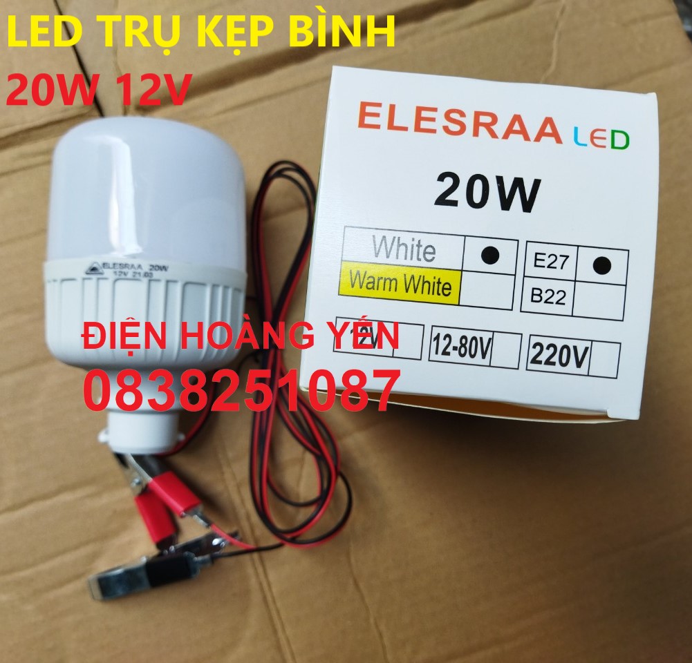 [HCM]Bóng đèn LED kẹp bình 12v 20w