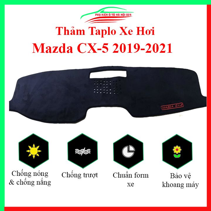 Thảm taplo ô tô Mazda CX5, CX-5 2019-2021 cao cấp, thảm nhung lót taplo xe hơi chống nắng, cách nhiệt tốt