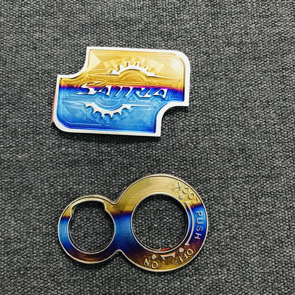 [COMBO TITAN] TEM TITAN DÁN Ổ KHÓA VÀ NẮP BÌNH DẦU TITAN  TRANG TRÍ XE DÀNH CHO SATRIA 150CC (100% TITAN)