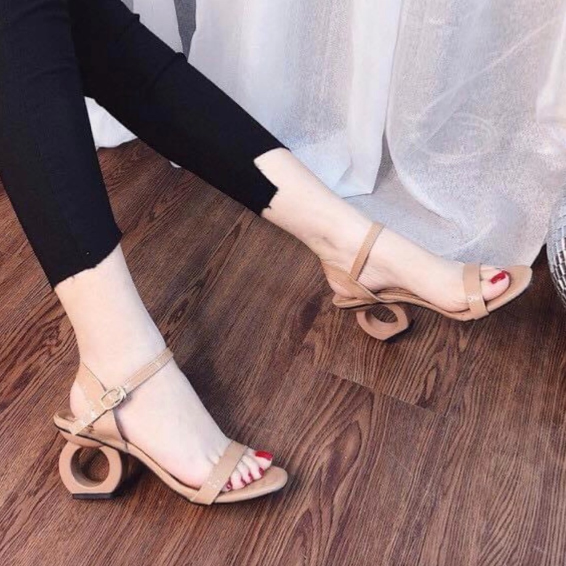 Giày cao gót 6p quai ngang gót chữ O N9