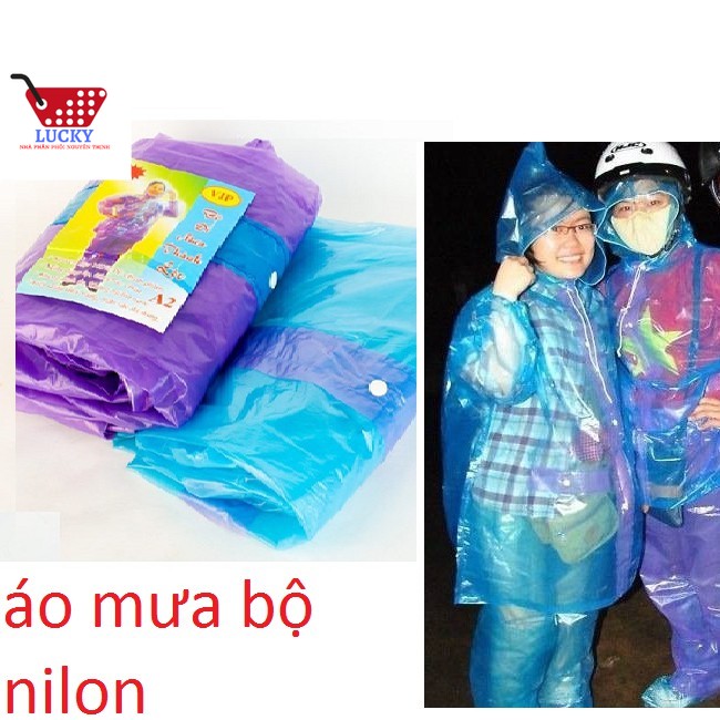 Combo 10 Bộ Áo Mưa Nilon Đi Phượt Loại Dày
