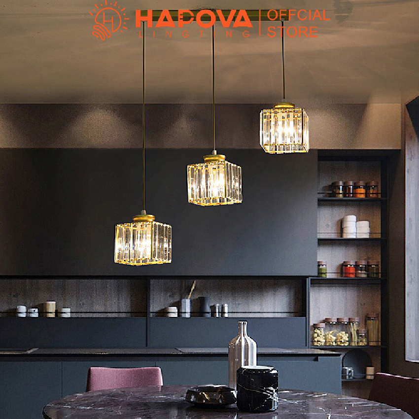 Đèn thả trần trang trí HAPOVA TISER bộ 3 pha lê 9575/3