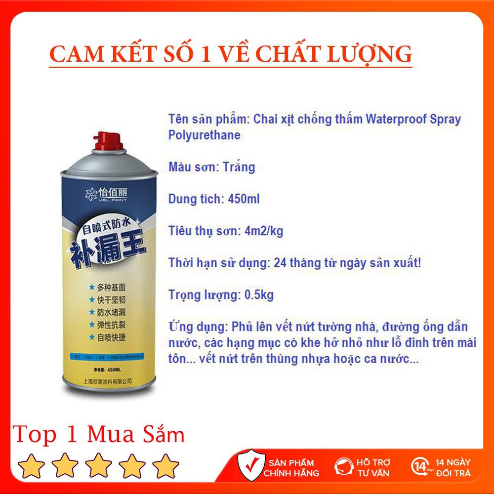 CHAI XỊT SƠN NANO CHỐNG THẤM DỘT 450ml