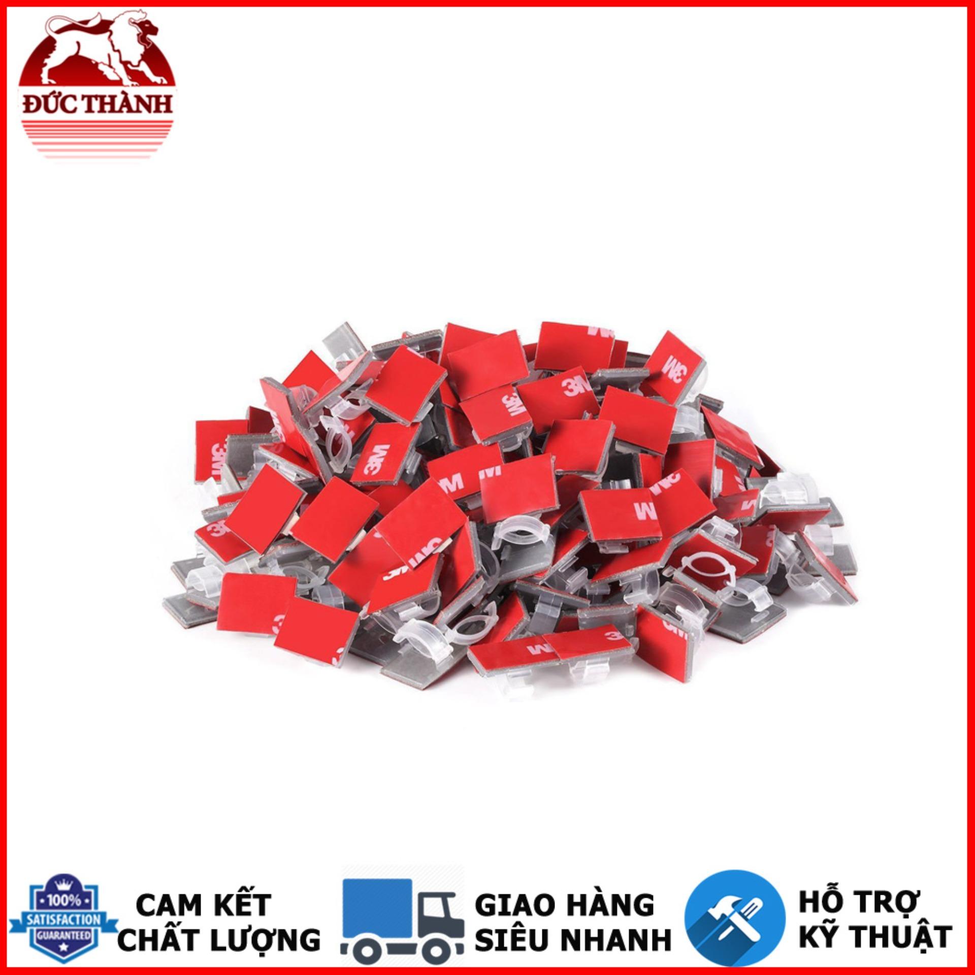 Bộ 20 Clips - nẹp kẹp dây cáp điện tiện dụng có sẵn keo 3M màu đen 13mmx18mm
