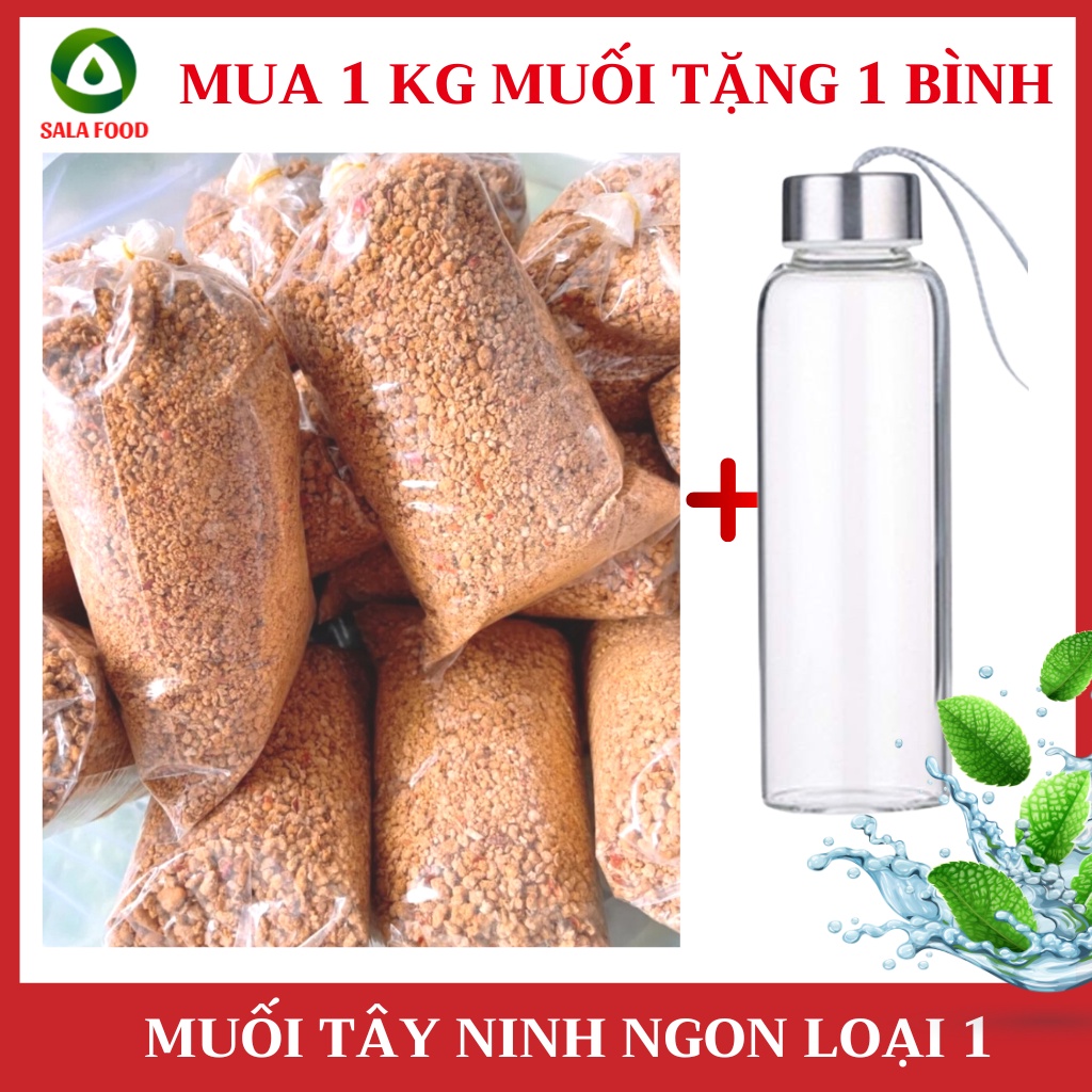 [COMBO 3 kg muối Tây Ninh loại NGON tặng 2 bình thủy tinh cao cấp chịu nhiệt] Combo 3 Kg muối Tây Ninh Loại 1 thơm ngon