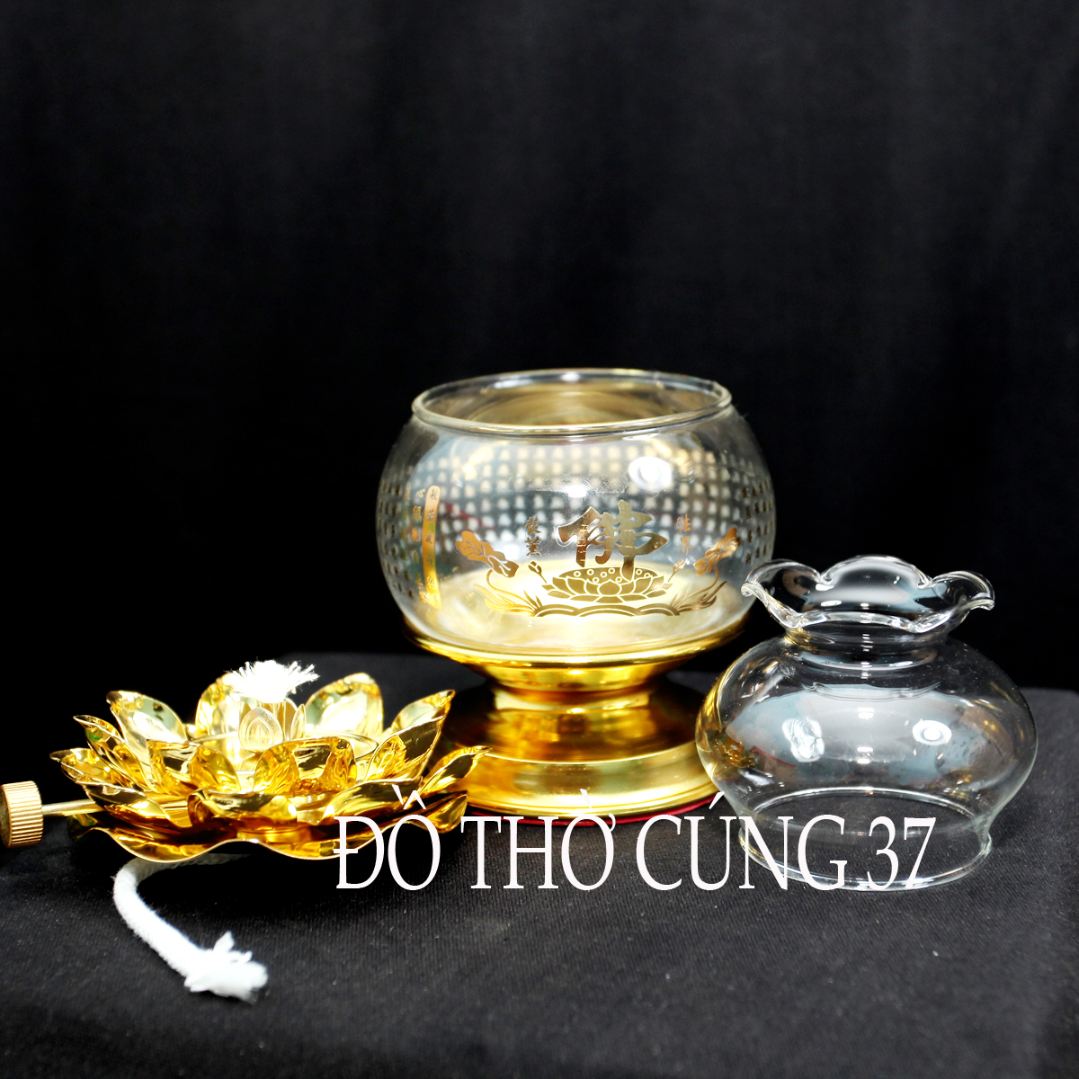ĐÈN DẦU LƯU LY THỦY TINH 02 [ KINH CHÚ ĐẠI BI ]