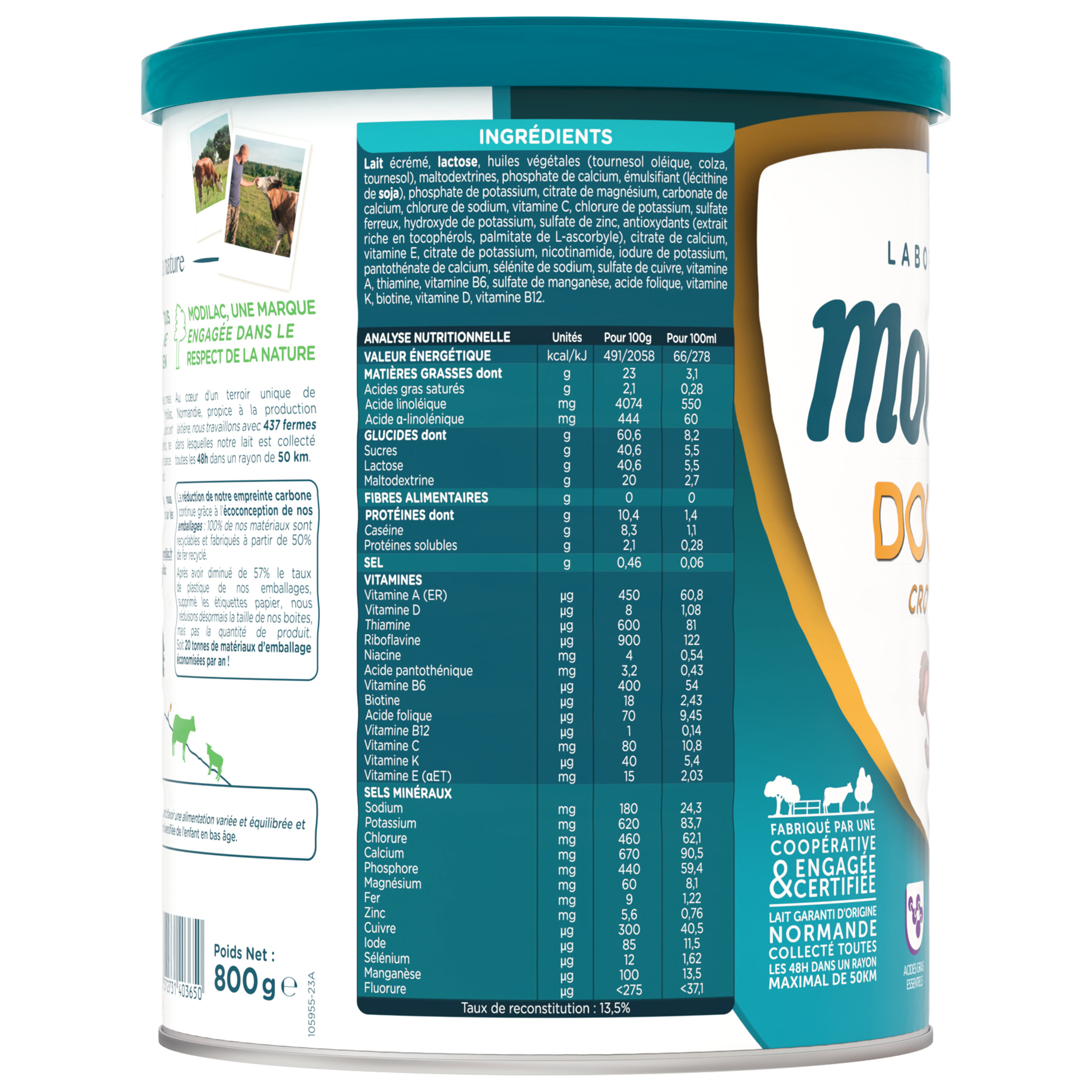 Sữa MODILAC DOUCÉA nội địa Pháp số 1-2-3 lon 800gram